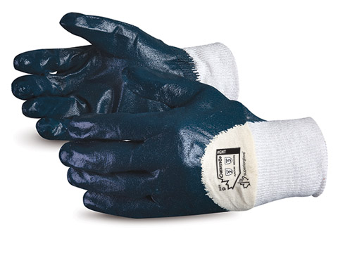 GNT Superior Glove® Chemstop™ Puncture Resistant Waterproof Cotton Work Glove w/ 3/4 Nitrile Palm Coat